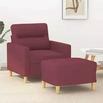 Sofa Krėslas su pakoja, raudonojo vyno spalvos, 60cm, audinys