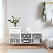 Spintelė batams, baltos spalvos, 102x36x60cm, apdirbta mediena