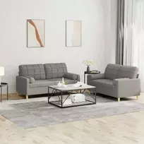 Sofa Sofos komplektas su pagalvėmis, 2 dalių, taupe, audinys