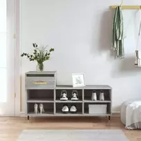 Spintelė batams, pilka ąžuolo, 102x36x60cm, apdirbta mediena