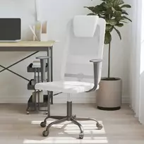 Biuro kėdė, baltos spalvos, tinklinis audinys ir dirbtinė oda