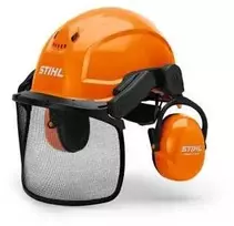Apsauginis šalmas Stihl Dynamic Ergo; su apsauginiu skydeliu ir ausinėmis