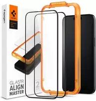 Apsauginis stiklas telefonui Apple iPhone 15 Plus Spigen ALM Glass FC 2-pack juodos spalvos krašteliu