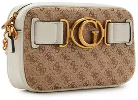 Guess, Aviana, Textile Crossbody Bag, rusvai gelsvas/Baltas, 25 x 15 x 6.5, For Women