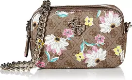 Guess, Noelle, Double Zip Compartments, Textile Crossbody Bag, Floral, 20.32 x 7.62 x 13.97 cm, For Women