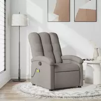 Fotelis Atlošiamas masažinis krėslas, taupe spalvos, audinys