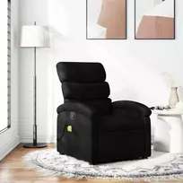 Fotelis Atlošiamas masažinis krėslas, juodos spalvos, audinys