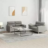 Sofa Sofos komplektas su pagalvėmis, 2 dalių, taupe, audinys