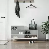Spintelė batams, baltos spalvos, 102x36x60cm, apdirbta mediena