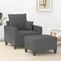 Sofa Krėslas su pakoja, tamsiai pilkos spalvos, 60cm, audinys