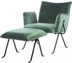 Svetainės fotelis su pakoja Element Melissa Designer chair, Žalia