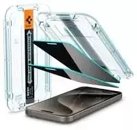Apsauginis stiklas Spigen Stiklas tR EZ Fit (Privacy) 2-pack, skaidrus - iPhone 15 Pro