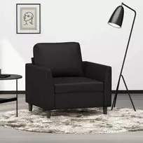 Sofa Krėslas, juodos spalvos, 60cm, dirbtinė oda