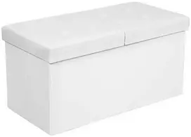 Songmics Suoliukas su atlenkiamu dangčiu 76 cm Baltas