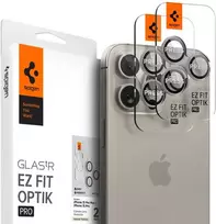 Kameros apsauga Apple iPhone 14 Pro / 14 Pro Max / 15 Pro / 15 Pro Max / 16 Pro / 16 Pro Max / 17 Pro / 17 Pro Max Spigen Optik.TR Camera Protector 2 vnt. Natural Titanium beige