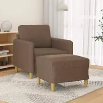 Sofa Krėslas su pakoja, rudos spalvos, 60cm, audinys