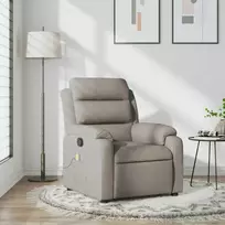 Fotelis Atlošiamas masažinis krėslas, taupe spalvos, audinys