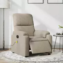 Fotelis Elektrinis masažinis krėslas, taupe, mikropluošto audinys