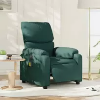 Fotelis Elektrinis masažinis krėslas, tamsiai žalias, audinys