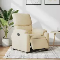 Fotelis Elektrinis atlošiamas krėslas, kreminės spalvos, audinys