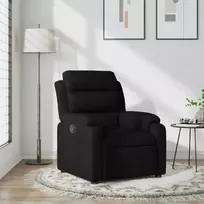 Fotelis Atlošiamas krėslas, juodos spalvos, audinys