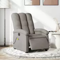 Fotelis Elektrinis atlošiamas masažinis krėslas, taupe, audinys