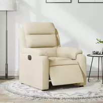 Fotelis Elektrinis atlošiamas krėslas, kreminės spalvos, audinys