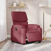 Fotelis Elektrinis atlošiamas krėslas, raudonojo vyno spalvos, audinys