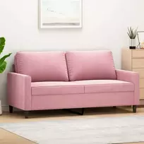 Dvivietė sofa, rožinės spalvos, 140cm, aksomas