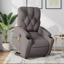 Fotelis Atsistojantis elektrinis masažinis krėslas, taupe, audinys