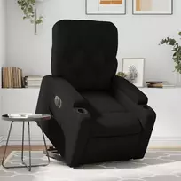 Fotelis Atsistojantis elektrinis krėslas, juodas, dirbtinė oda
