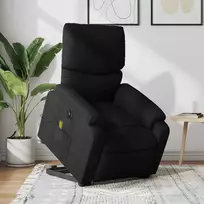 Fotelis Atsistojantis elektrinis masažinis krėslas, juodas, audinys