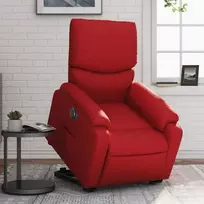 Fotelis Atsistojantis elektrinis krėslas, raudonas, dirbtinė oda