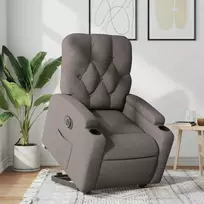 Fotelis Elektrinis atsistojantis atlošiamas krėslas, taupe, audinys