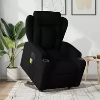 Fotelis Atsistojantis elektrinis masažinis krėslas, juodas, audinys