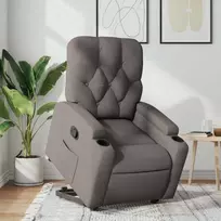 Fotelis Atsistojantis atlošiamas krėslas, taupe spalvos, audinys