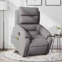 Fotelis Atsistojantis elektrinis masažinis krėslas, taupe, audinys