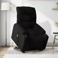 Fotelis Atsistojantis elektrinis masažinis krėslas, juodas, audinys