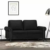 Dvivietė sofa, juodos spalvos, 120cm, dirbtinė oda