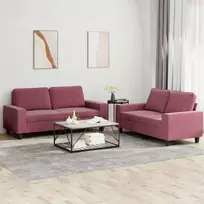 Sofa Sofos komplektas, 2 dalių, raudonojo vyno spalvos, audinys