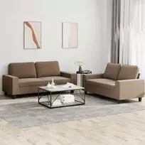 Sofa Sofos komplektas, 2 dalių, rudos spalvos, audinys