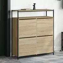 Batų spintelė su 4 atverčiamais stalčiais, ąžuolo, 100x34x112cm
