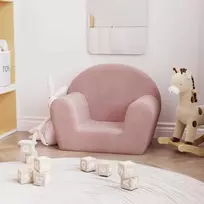 Vaikiška sofa, rožinės spalvos, minkštas pliušas