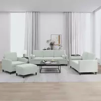 Sofa Sofos komplektas su pagalvėmis, 4 dalių, pilkas, aksomas