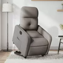 Fotelis Elektrinis atsistojantis atlošiamas krėslas, taupe, audinys