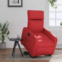 Fotelis Atsistojantis elektrinis krėslas, raudonas, dirbtinė oda