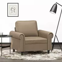 Sofa Krėslas, kapučino spalvos, 60cm, dirbtinė oda