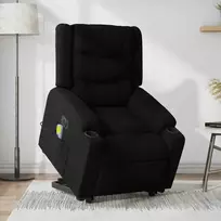 Fotelis Atsistojantis elektrinis masažinis krėslas, juodas, audinys