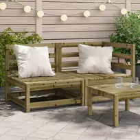 Dvivietė sodo sofa, impregnuota pušies mediena