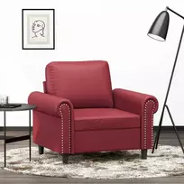 Sofa Krėslas, raudonojo vyno spalvos, 60cm, dirbtinė oda